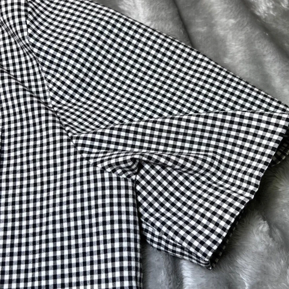 Alfred Dunner Womens Size 12 Floral Embroidered Shirt Under Shirt Gingham Button - Picture 14 of 15